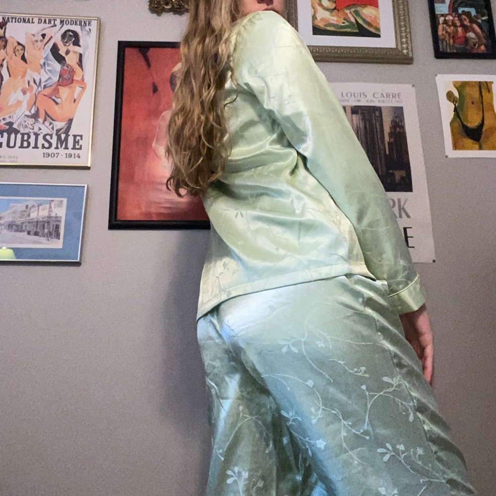Light Green Silk PJ Set